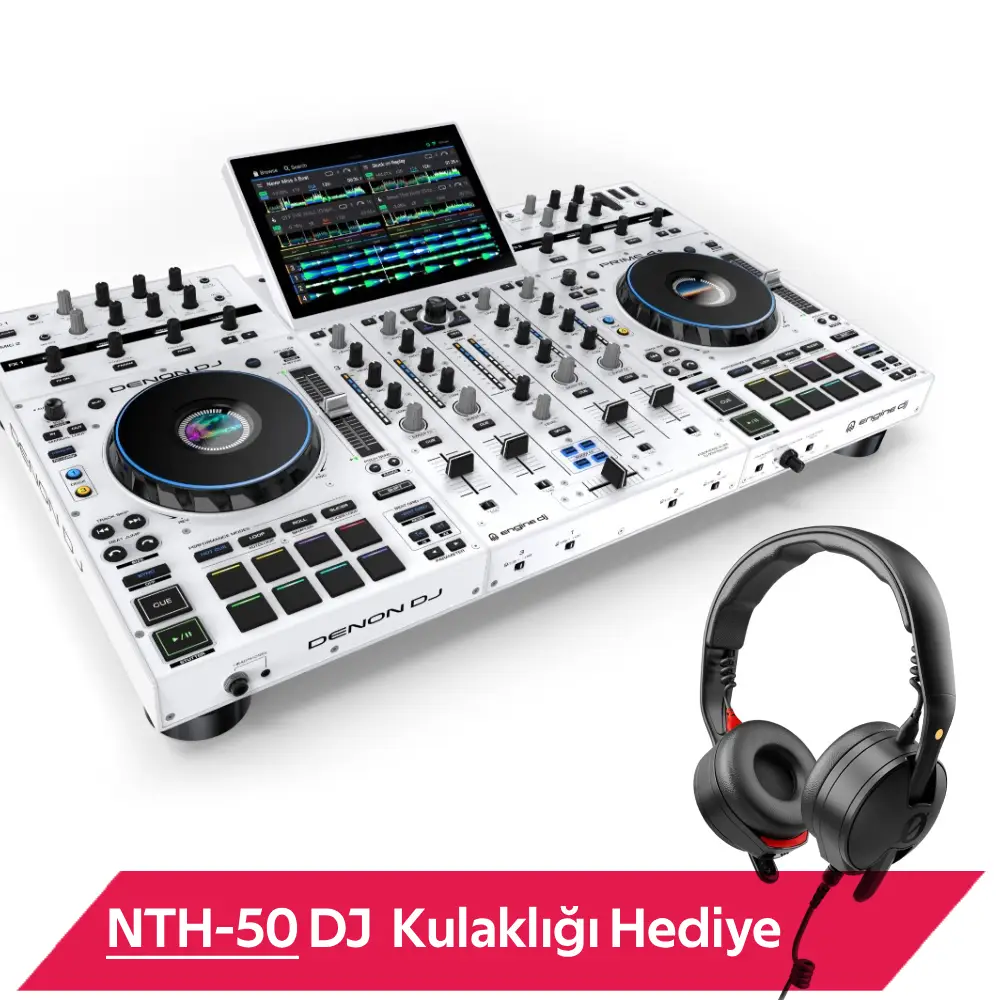 【極美品・ホワイトカスタム】Denon DJ PRIME Go Denon DJ Prime 4+ Profesyonel DJ Controller (White Edition